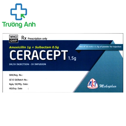 Ceracept 1,5g - Thuốc điều trị nhiễm khuẩn hiệu quả của Mekophar