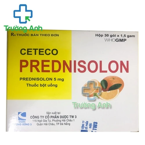 Ceteco Prednisolon TW3 (bột) - Thuốc chống viêm, ức chế miễn dịch