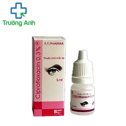 Ciprofloxacin 0,3% 5ml F.T.Pharma - Thuốc nhỏ mắt hiệu quả