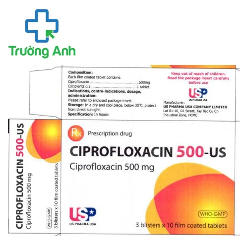 Ciprofloxacin 500-US - Thuốc điều trị nhiễm khuẩn nặng hiệu quả 