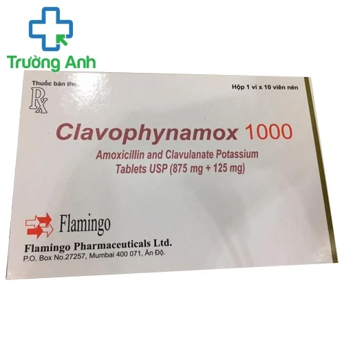 Clavophynamox 1000mg - Thuốc điều trị nhiễm khuẩn đường hô hấp hiệu quả