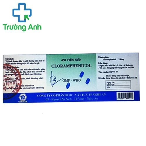 Cloramphenicol Nghệ An (lọ) - Thuốc điều trị nhiễm khuẩn đường tiết niệu