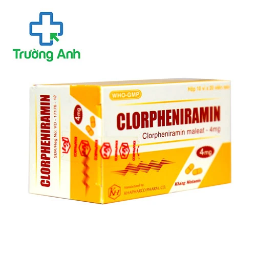 Clorpheniramin 4mg Khapharco - Điều trị viêm mũi dị ứng, mề đay hiệu quả 