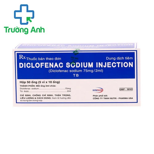 Diclofenac sodium Inj Nutri Pharma - Thuốc chống viêm, giảm đau