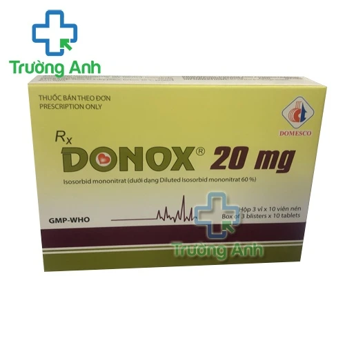 Donox 20mg - Thuốc điều trị đau thắt ngực hiệu quả của Domesco