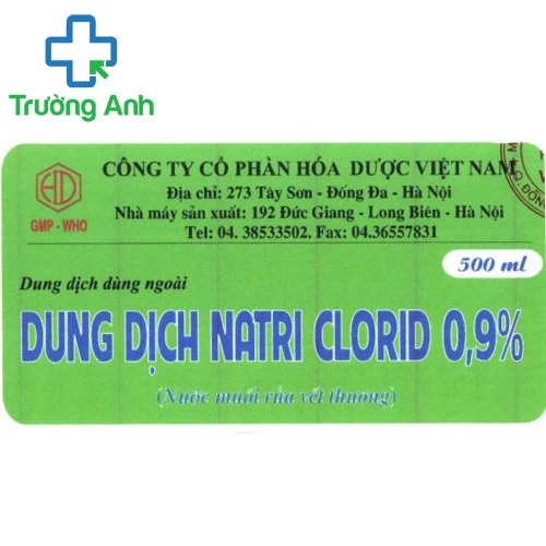 Dung dịch Natri clorid 0,9% 500ml Hóa Dược - Dung dịch rửa vết thương