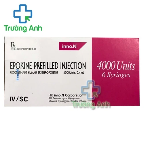 Epokine Prefilled injection 4000IU/0,4ml - Bơm tiêm tạo hồng cầu của Hàn Quốc