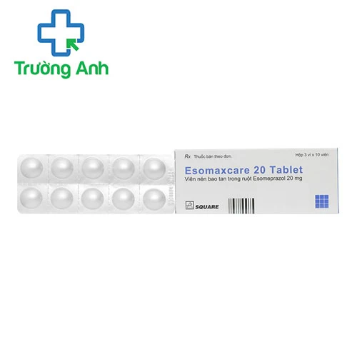 Esomaxcare 20 Tablet Square - Điều trị trào ngược dạ dày - thực quản