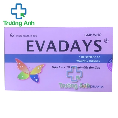 Evadays Mediplantex - Viên đặt điều trị viêm âm đạo hiệu quả