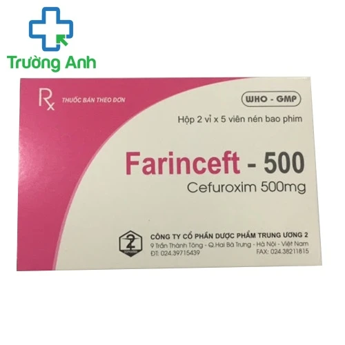 Farinceft 500mg - Thuốc điều trị nhiễm khuẩn đường hô hấp hiệu quả