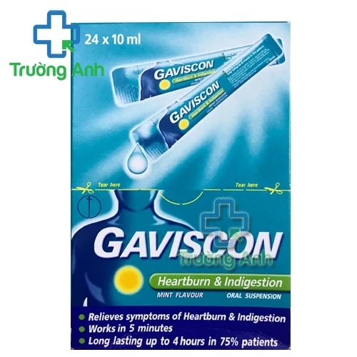 Gaviscon gói 10ml - Thuốc điều trị trào ngược dạ dày, thực quản hiệu quả