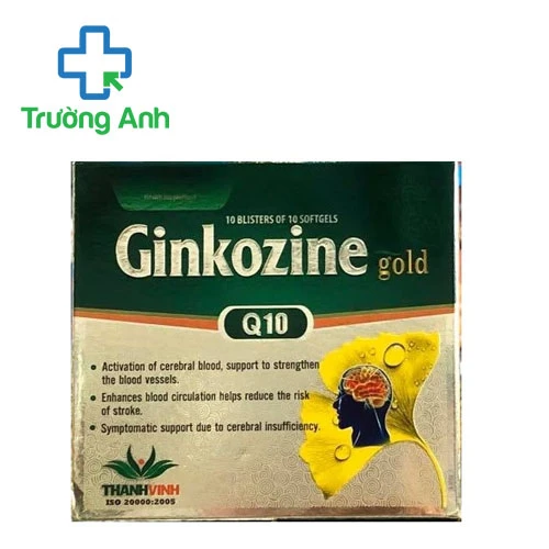 Ginkozine Gold Q10 Thành Vinh - Hỗ trợ tăng cường tuần hoàn máu não