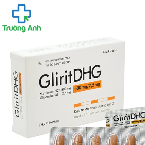 GliritDHG 500mg/2,5mg DHG - Thuốc điều trị đái tháo đường hiệu quả