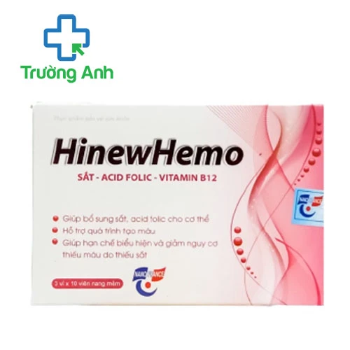 HinewHemo Vinphaco - Hỗ trợ bổ sung sắt và acid folic cho cơ thể