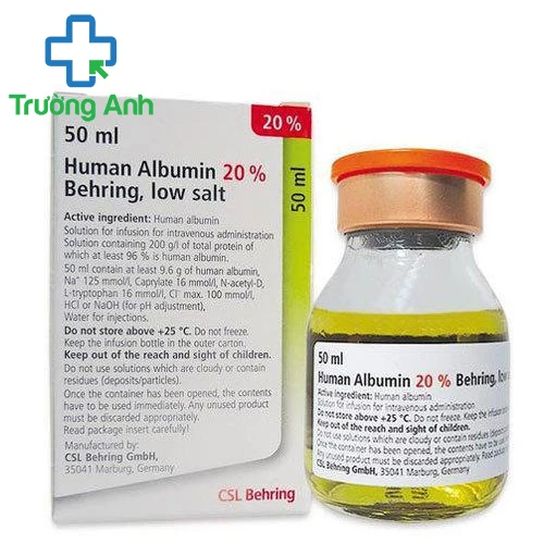 Human Albumin 20% Behring, low salt 50ml - Hỗ trợ thẩm tách máu