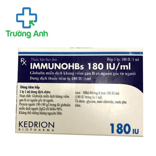 ImmunoHBs 180 IU/ml - Huyết thanh kháng viêm gan B hiệu quả của Italy