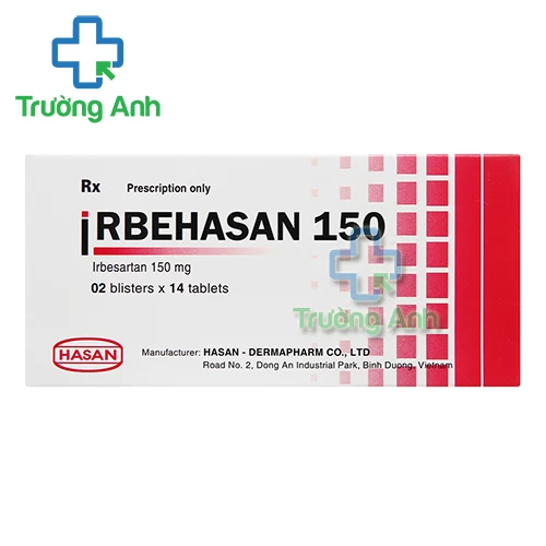 Irbehasan 150 Hasan - Thuốc trị tăng huyết áp ở bệnh tiểu đường tuýp 2