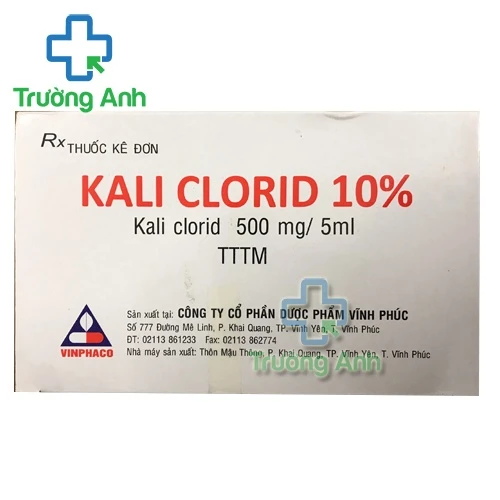 Kali Clorid 10% 500mg/5ml Vinphaco - Thuốc giúp bổ sung kali hiệu quả