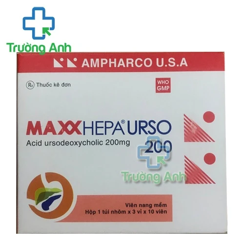 MAXXHEPA URSO 200mg - Thuốc điều trị sỏi mật, xơ gan hiệu quả của Ampharco USA