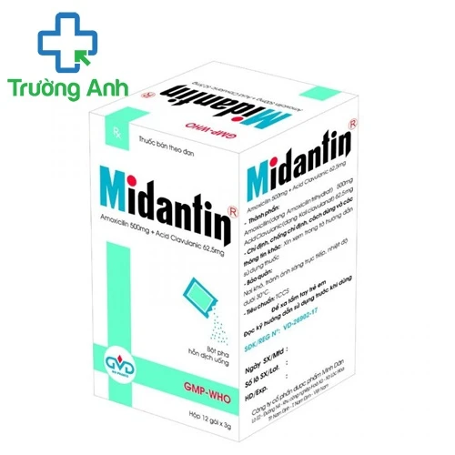 Midantin 500/62,5 - Thuốc điều trị nhiễm khuẩn của Minh Dân