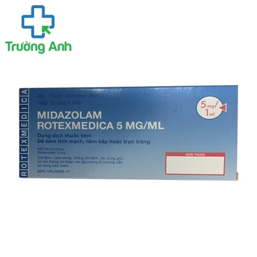 Midazolam Rotexmedica 5mg/ml - Thuốc tiêm an thần hiệu quả