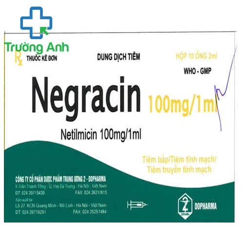 Negracin 100mg/1ml - Thuốc điều trị nhiễm khuẩn hiệu quả của Dopharma