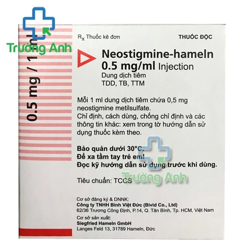 Neostigmine Hameln 0.5mg/ml - Thuốc điều trị mất trương lực ruột và bàng quan hiệu quả của Đức