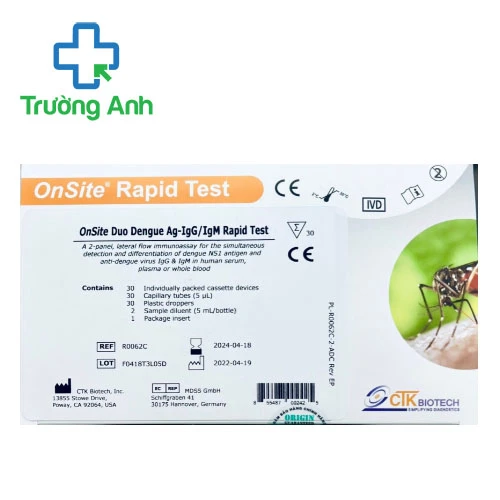Kit thử nhanh sốt xuất huyết OnSite Duo Dengue Ag-IgG/IgM Combo Rapid Test (30 test)