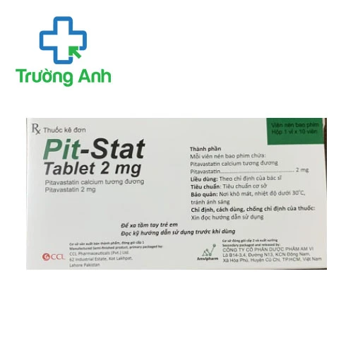 Pit-Stat Tablet 2mg Amvipharm - Thuốc điều trị làm giảm cholesterol hiệu quả