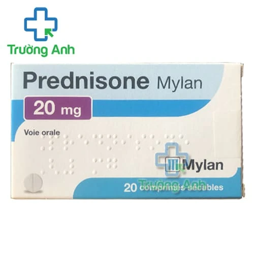 Prednisone Mylan 20mg - Giúp chống viêm, dị ứng hiệu quả
