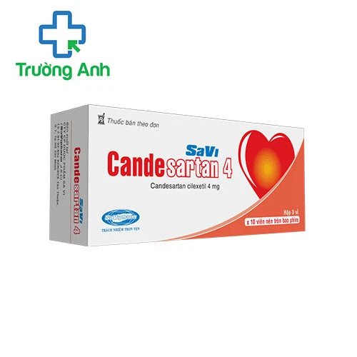 Savi Candesartan 4 - Thuốc điều trị tăng huyết áp, suy tim hiệu quả