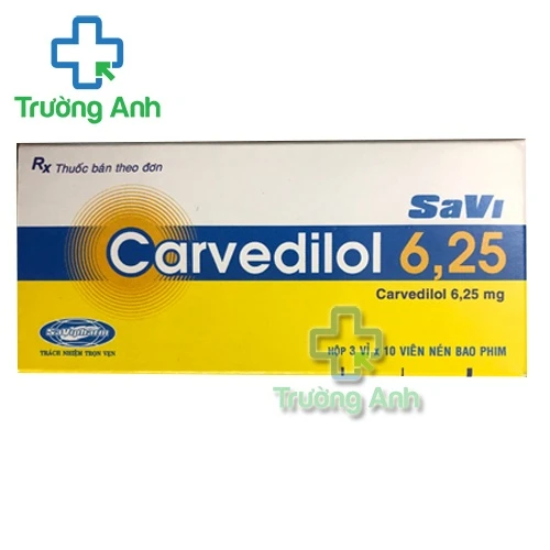 Savi Carvedilol 6.25mg - Thuốc điều trị cao huyết áp, suy tim hiệu quả của Savipharm