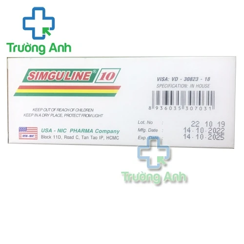 Simguline 10mg - Thuốc điều trị các bệnh đường hô hấp hiệu quả