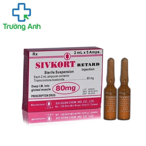 SivKort Retard - Thuốc tiêm Triamcinolone trị sẹo, bệnh ngoài da hiệu quả