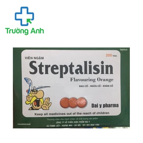 Streptalisin Dai Y Pharma - Viên ngậm giảm đau họng, giảm ho rát hiệu quả