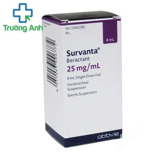 Survanta 25mg/ml 4ml - Thuốc phòng và điều trị suy hô hấp ở trẻ sinh non