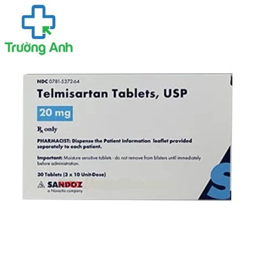Telmisartan 20mg Sandoz - Thuốc điều trị huyết áp cao vô căn hiệu quả