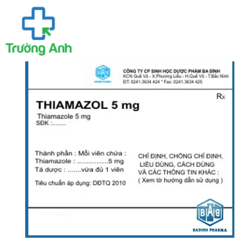 Thiamazol 5mg BaDinh Pharma - Thuốc điều trị bệnh cường giáp hiệu quả