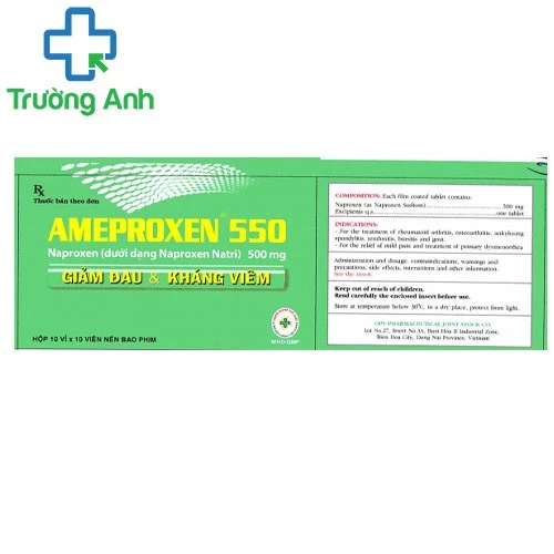 Ameproxen 550 - Thuốc điều trị viêm đa khớp hiệu quả của SAVIPHARM J.S.C