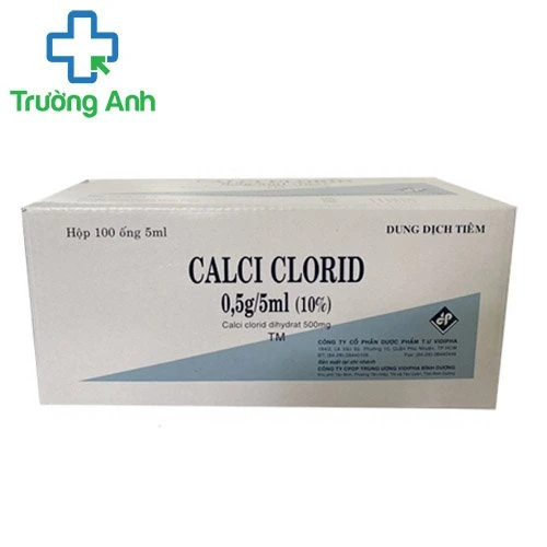 Calci clorid 0,5g/5ml Vidipha - Thuốc điều trị tăng kali huyết cấp tính hiệu quả