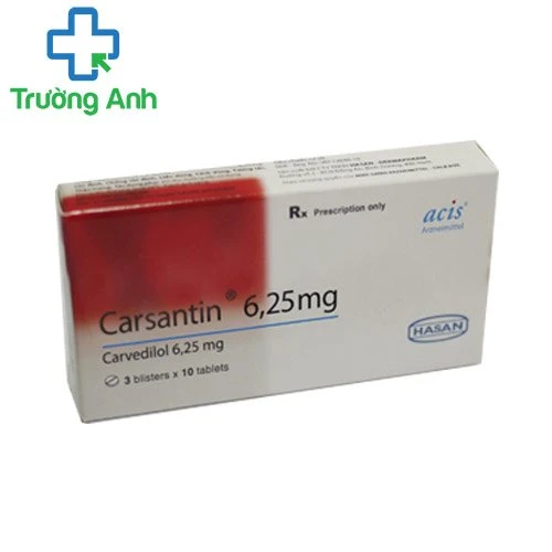 Carsantin 6.25mg - Thuốc điều trị cao huyết áp, suy tim hiệu quả của Hasan