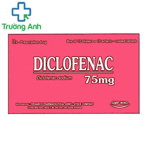 Diclofenac 75mg Tipharco - Thuốc giảm các dấu hiệu và triệu trứng viêm xương khớp hiệu quả