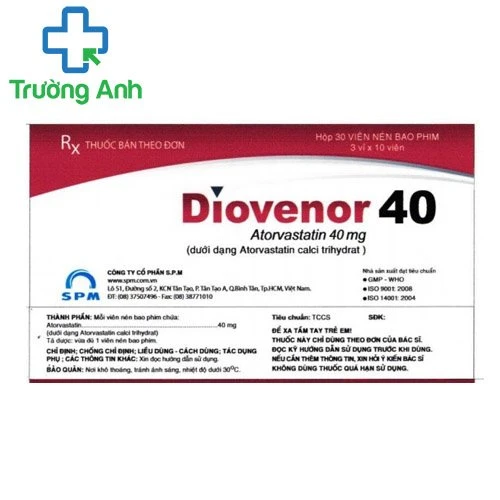 Diovenor 40 - Thuốc điều trị tăng cholesterol máu hiệu quả của SPM