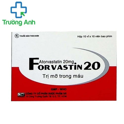 FORVASTIN 20 - Thuốc làm giảm cholesterol hiệu quả của F.T.Pharma