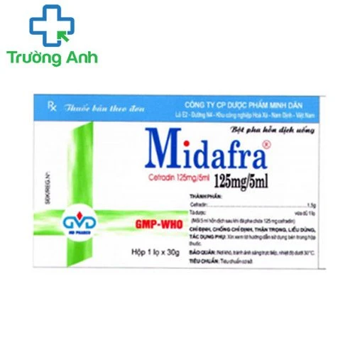 Midafra 125mg/ 5ml- Thuốc điều trị nhiễm khuẩn hiệu quả