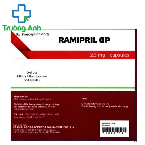 Ramipril GP 2,5mg - Thuốc điều trị tăng huyết áp, nhồi máu cơ tim hiệu quả