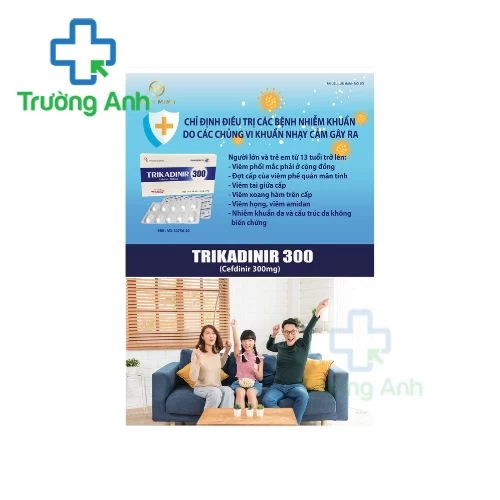Trikadinir 300 Pharbaco - Thuốc điều trị viêm xoang, viêm phổi