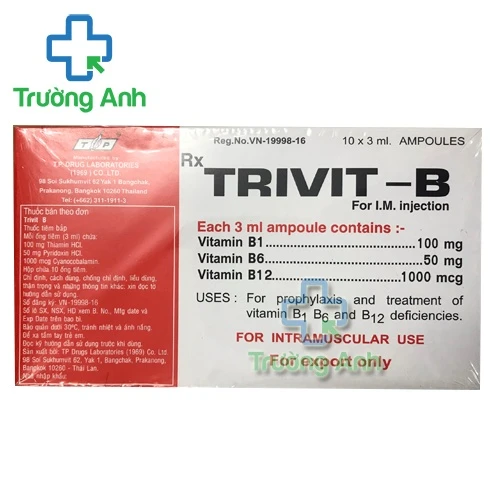 Trivit B - Thuốc tiêm vitamin nhóm B hiệu quả của Thái Lan
