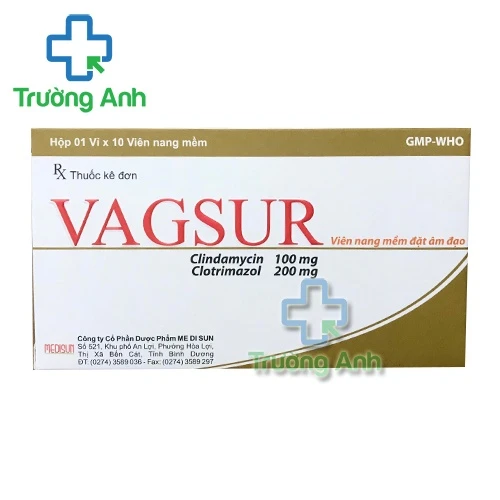 Vagsur - Viên đặt điều trị nhiễm trùng âm đạo hiệu quả của Medisun