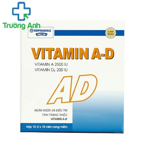Vitamin A-D 2500IU/200IU HDPharma - Giúp bổ sung vitamin A và vitamin D hiệu quả